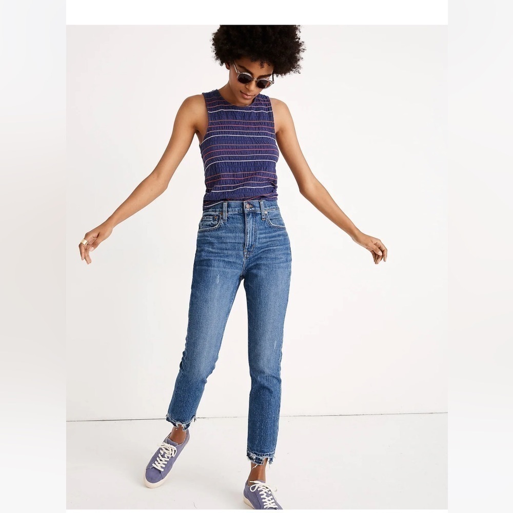 Madewell The High-Rise Slim Boyjean in Melbourne Wash SZ 27